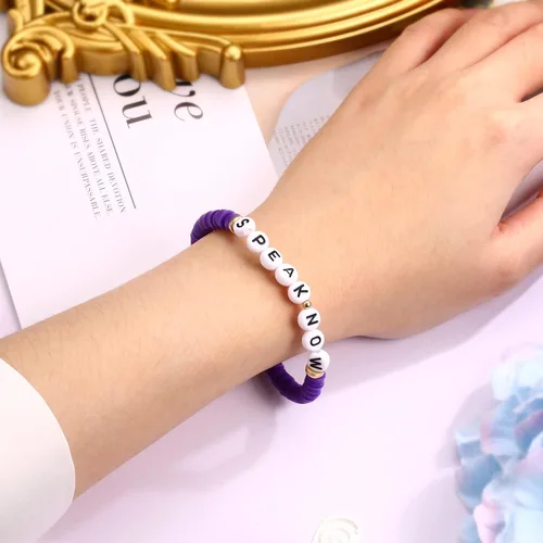 Vista 5 de YDJIA 5 pulseras Taylor Swiftie Joyería para la Eras Music Amistad Pulseras Amante Rojo Speak Now Fearless Swiftie Album Jewelry Eras Tour