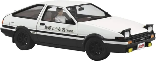 Vista 2 de Aoshima Inicial D: Fujiwara Takumi AE86 Trueno con Figura 1:24 Escala Modelo Kit