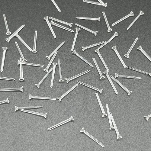 Vista 6 de Aretes de plástico transparente para deportes, 300 pares de aretes transparentes y parte trasera de aretes, cabeza de copa de 0.079 pulgadas 0.079