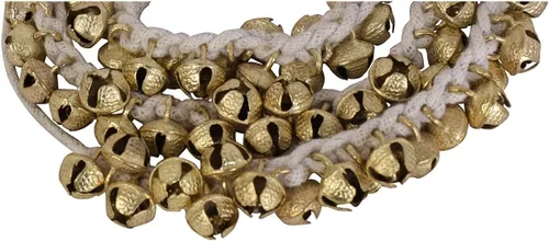 Vista 6 de Kathak Ghungroo - Par de 16 campanas grandes atadas con cordón de algodón para tobillera, instrumento musical de la India, accesorios de baile