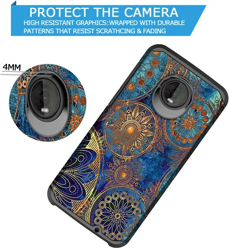 Vista 3 de Funda diseñada para Moto Z4, Motorola Moto Z4 Play, delgada y bonita protección contra caídas de doble capa, a prueba de golpes, antideslizante