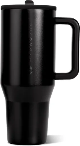 Vista 51 de HydroJug Traveler - Botella de agua de 40 onzas con asa y pajita abatible - Cabe en portavasos, vaso resistente a fugas - Reutilizable, aislado