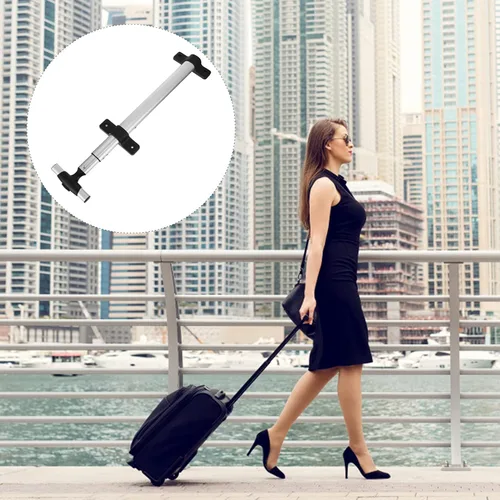 Vista 7 de KESYOO Carro de equipaje Estuche de maquillaje de viaje telescópico extraíble Maleta Manija plegable Equipaje Barra extraíble Accesorios de viaje