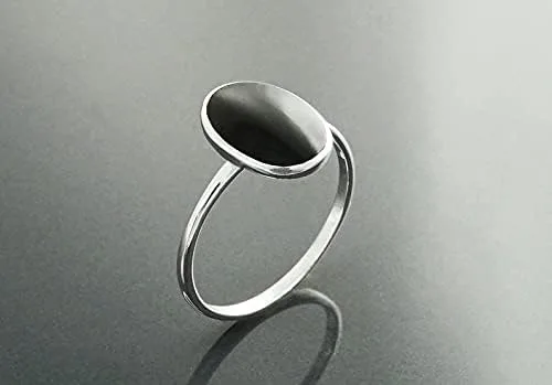 Vista 2 de Anillos de plata de ley 925 con piedras preciosas de ónice negro 1001
