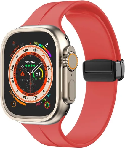Vista 28 de Banda magnética compatible con Apple Watch de 38mm 40mm 41mm 42mm 44mm 45mm 46mm 49mm, mujeres y hombres, correa deportiva de silicona compatible