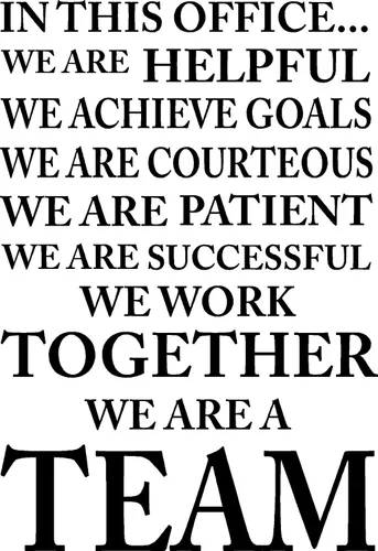 Vista 3 de In This Office We are Helpful we Achieve Goals We Work Together We are a Team Classroom Sport Football Cute Inspirador Family Love - Arte de pared