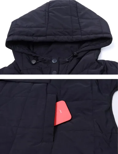 Vista 7 de QIBABU Chaqueta acolchada con capucha de gran tamaño para mujer, ligera, acolchada, manga larga, abrigo de invierno cálido