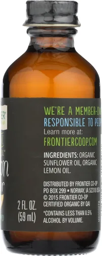 Vista 6 de Frontier Co-op Sabor a limón orgánico, tarro de vidrio de 2 onzas, sabor cítrico agrio para postres, batidos, té y más
