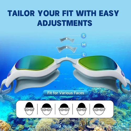 Vista 4 de Swim Goggles – Anti-Fog, UV Protection, Leak-Proof & Comfort Fit, Wide View Swim Goggles for Women Men Adult Youth