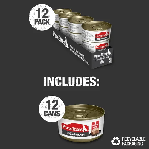Vista 6 de PureBites Patés de pollo para perros, solo 1 caja de ingredientes de 12