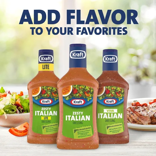 Vista 7 de Kraft Aderezo Italiano Picante para Ensaladas, Botella de 16 fl oz