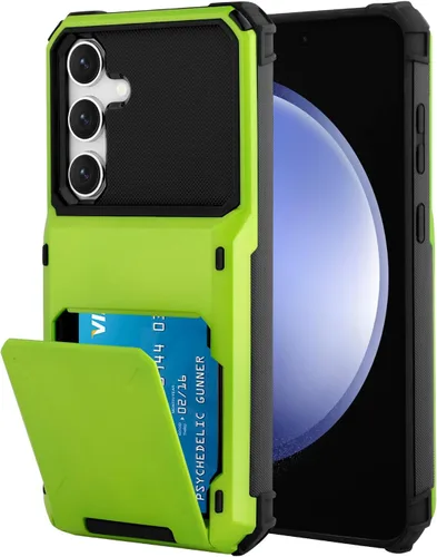 Vista 101 de Funda tipo cartera para Samsung Galaxy S22 con ranura para 2 tarjetas de crédito Funda a prueba de golpes Hybrid Heavy Duty Protection Armor Funda