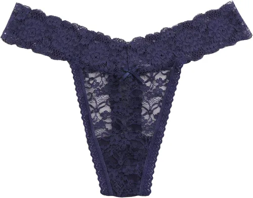 Vista 2 de Deyouqan Tangas para mujer bragas de encaje para mujer ropa interior sexy de cintura baja transparente
