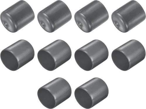 Vista 28 de uxcell 10 tapas de goma para extremos de 0.591 in de identificación, tapa de extremo redondo, protectores de rosca de tornillo, color negro