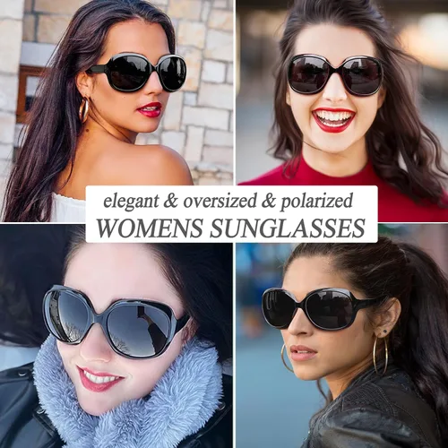 Vista 19 de Joopin Lentes de sol de gran tamaño para mujer, polarizados, grandes, para conducción, protección UV, grandes sombras