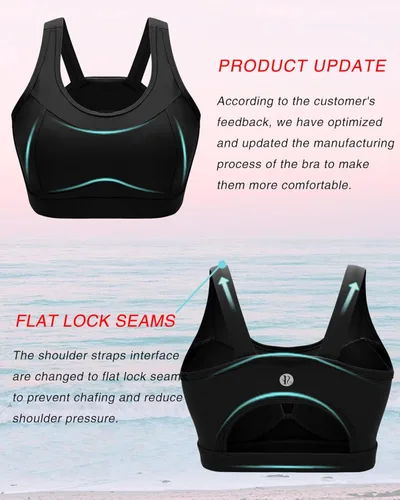 Vista 2 de RUNNING GIRL - Brasier deportivo de alto impacto para mujer, brasier de espalda cruzada, brasier de entrenamiento, brasier de yoga de línea larga