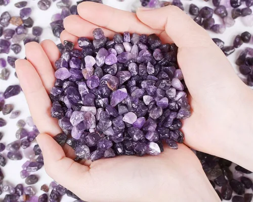 Vista 12 de QINJIEJIE Piedras de cristal de ágata acuática, piedra natural, grava a granel, piezas de rocas trituradas, piedra de cuarzo pulido, 0.55 libras