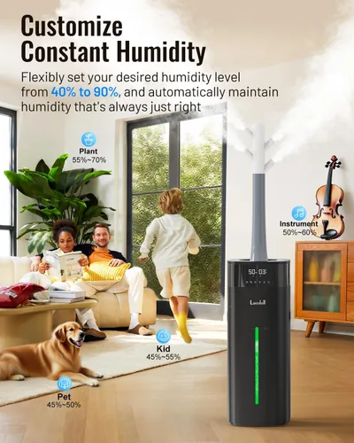 Vista 5 de Lacidoll Humidificador de niebla cálida y fría para habitación grande, humidificadores de 5.3 galones/20 litros para el hogar de 2500 pies