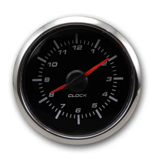 Vista 2 de MOTOR METER RACING Serie MGS 52mm 2-1/16" Medidor de Reloj Eléctrico 0~12 Horas Formato Dial Negro LED Blanco Retroiluminado Impermeable 0~12 Hour
