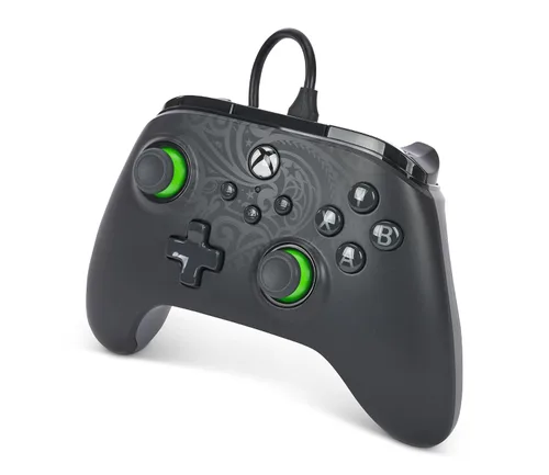 Vista 4 de PowerA Advantage Wired Controller for Xbox Series X S - Celestial Green, Black Xbox Controller with Detachable 10ft USB-C Cable, Mappable Buttons