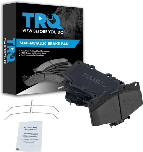 Vista 24 de TRQ Pastillas de freno delanteras semi metálicas compatibles con Ford Expedition 2018-2021 F-150 2018-2020 Lincoln Navigator 2018-2022