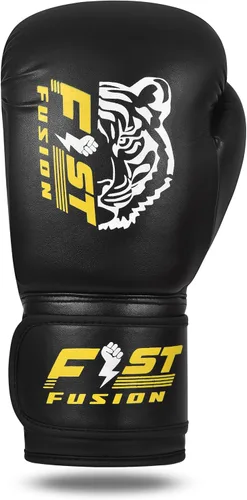 Vista 3 de Guantes de boxeo para Muay Thai, MMA, Kickboxing, boxeo, piel maya, guantes de cuero para hombres, mujeres y adultos, 8, 10, 12, 14, 16 onzas