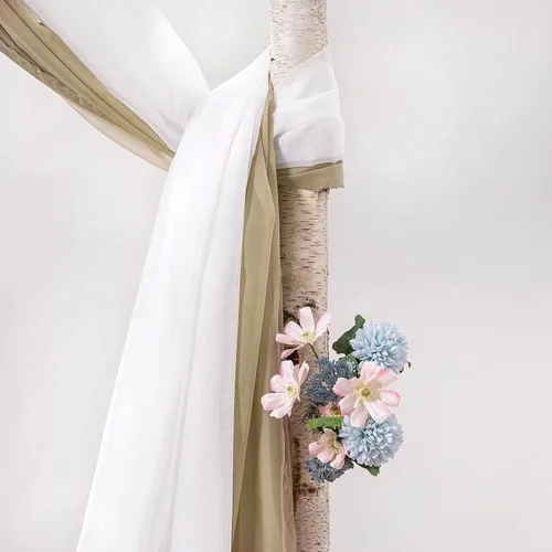 Vista 4 de MIULEE Cenefa Beige para Ventana para Fiesta - Cortina Transparente Cenefa Superior Tratamiento de Ventana Cortinas Decorativas para Arco de Boda