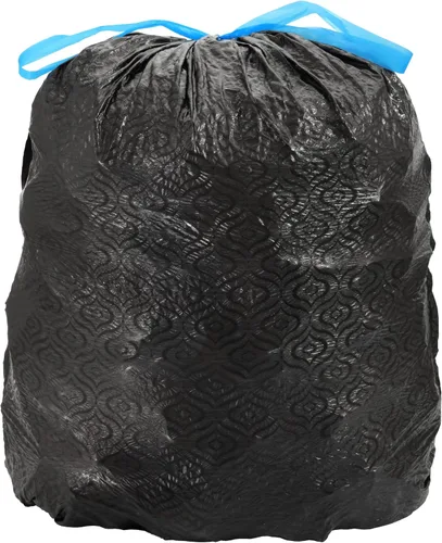 Vista 2 de Ruffies Bolsas de basura grandes – 30 galones, 15 unidades, cordón – negro, bolsas elásticas Pure Flexx