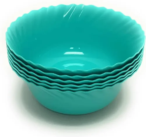 Vista 2 de Mintra Home Colección Curly (cuenco de 5 pulgadas, 6 unidades, verde azulado)