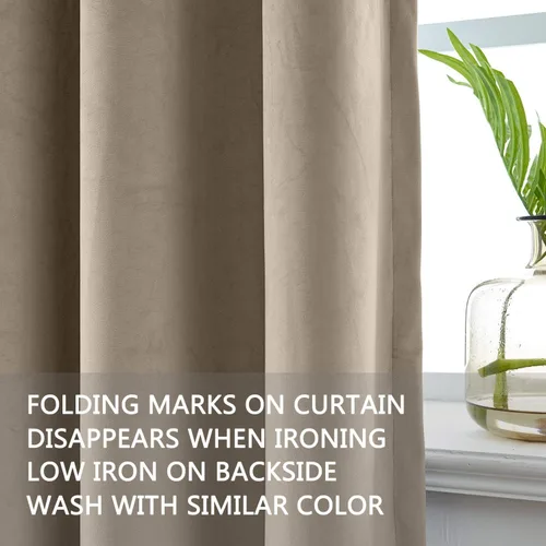 Vista 47 de cololeaf Panel de cortinas opacas de terciopelo con forro para cine en casa, cortina de ganchos planos para barra transversal o pista, 100 pulgadas