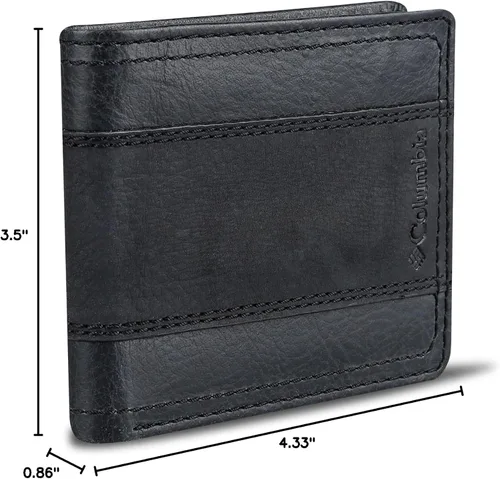 Vista 71 de Columbia Billetera plegable para hombre, múltiples ranuras para tarjetas, ventana de identificación
