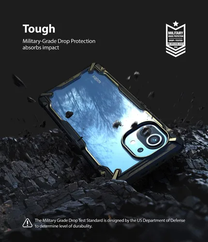 Vista 4 de Ringke Fusion-X - Funda compatible con Xiaomi Mi 11, diseño protector de grado militar resistente, color negro