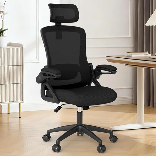 Vista 11 de Fizzin Silla de Oficina Ergonómica, Sillas de Computadora de 400 LBS con Soporte Lumbar Ajustable, Silla de Escritorio de Malla Transpirable Rosado