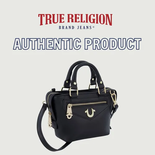 Vista 7 de True Religion Monedero, Bolso de mano para mujer con correa cruzada, color negro, Negro