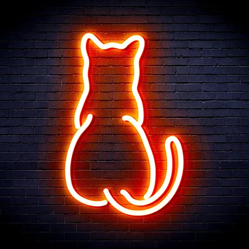 Vista 13 de AdvPro Gato gatito trasero mascota Flex silicona LED neón signo - azul - st16s32-fnu0023-b