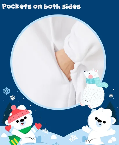 Vista 4 de Oiziuzio Pijama mameluco de oso para adultos, disfraz de oso para Halloween, Navidad, cosplay, ropa de descanso, ropa de hogar, para mujeres