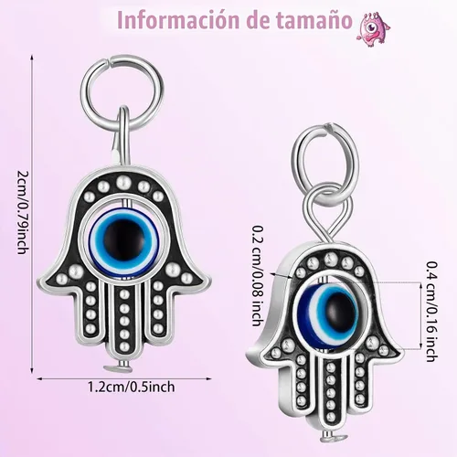 Vista 2 de 50 dijes de mano de Hamsa, dije de mal de ojo de Hamsa, símbolo de Fátima, cuentas de mano, dijes para mujer, joyería, decoración de bricolaje