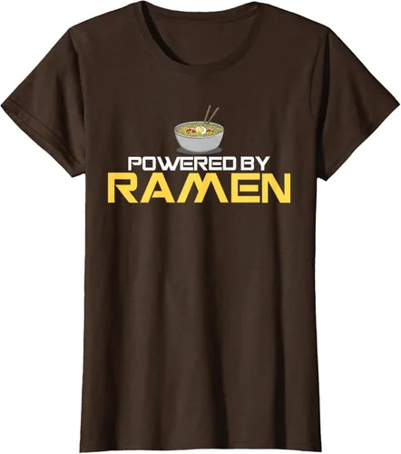 Vista 16 de Camiseta de fideos de anime japoneses Powered By Ramen, Negro, S