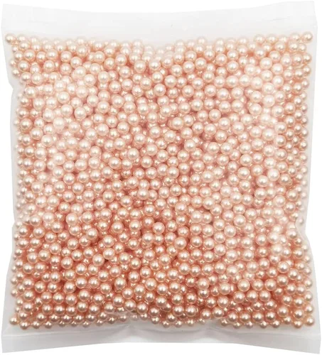 Vista 4 de INSPIRELLE 2600 perlas de imitación de ABS negras sin perforar para rellenos de jarrón, cuentas de maquillaje sin agujero de 0.236 pulgadas
