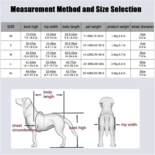 Vista 2 de Wheels Silla de ruedas para perro, silla de ruedas para patas traseras, carrito ajustable para perro, sillas de ruedas para mascotas/perros