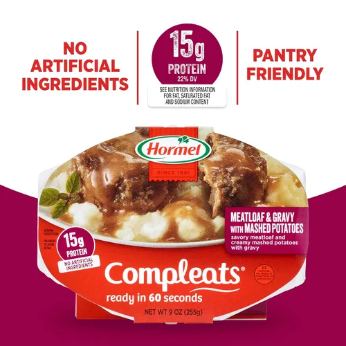 Vista 8 de HORMEL COMPLEATS Pastel de carne y salsa con puré de papas bandeja para microondas, 9 onzas (paquete de 6)