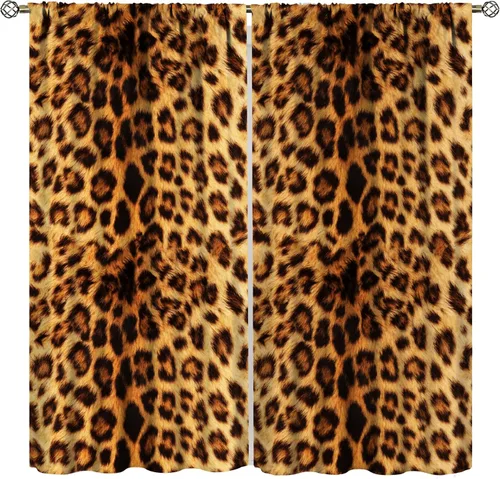 Vista 11 de YCness Cortinas de ventana de piel de vaca, estampado de vaca marrón, piel de animal de granja, cortinas opacas para ventana, diseño de vaquero
