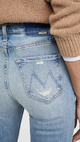 Vista 6 de MOTHER Jeans Rider Skimp de talle alto para mujer, Negro