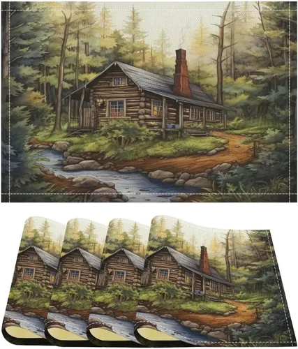Vista 17 de Juego de 2 manteles individuales vintage con libélula francesa, a prueba de manchas, antideslizantes, resistentes al calor, manteles individuales