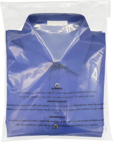 Vista 6 de Bolsas de polietileno transparente autosellantes de 11 x 14 pulgadas (500 unidades) con advertencia de asfixia, adhesivo permanente, cumple