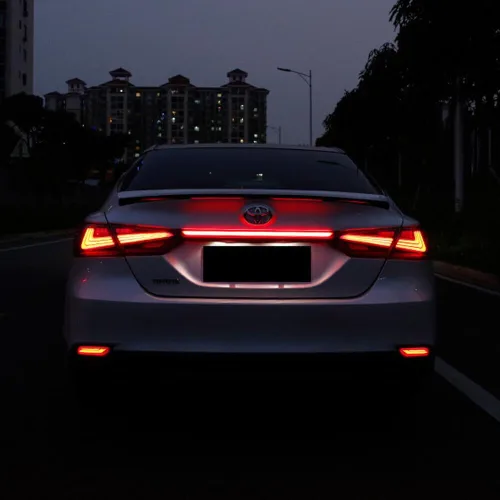Vista 9 de Lente Roja Óptica 3D Completa LED Tipo Secuencial Trasera Señal de Giro Luz Trasera Freno para Toyota Camry 2018 2019 2020 2021 2022 2023