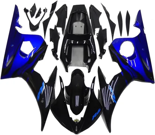 Vista 21 de Carenado para Yamaha YZF R6 2003-2005 y YZF R6S 2006-2009 (06 llamas rojas)