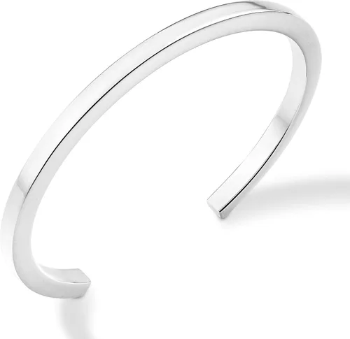 Vista 2 de Miabella Plata de ley 925 o oro amarillo de 18 quilates sobre plata italiana de 0157in brazalete cuadrado pulido para mujeres y hombres pulsera