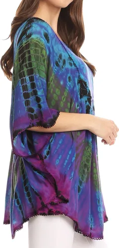 Vista 4 de Sakkas Sunia Tie Dye - Blusa de manga caftán