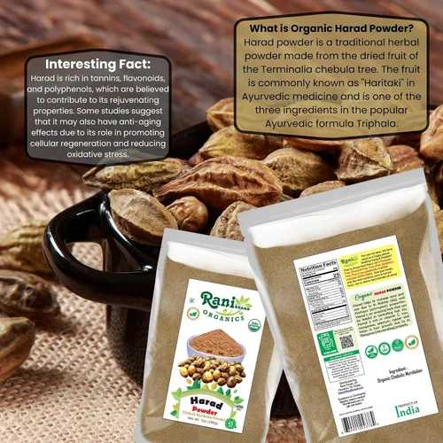 Vista 3 de Rani - Polvo orgánico Harad (polvo de mirobalan chebulic), 7 onzas, totalmente natural, sin color, apto para gluten, vegano, sin OMG, kosher, sin
